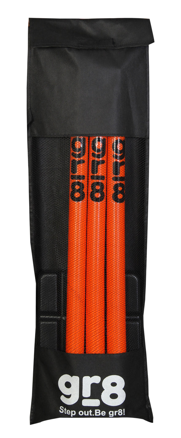 gr8 Heavy Plastic Cricket 3 Stumps Set - 3 Stumps + 2 Bails + 1 Stand (Orange)(Plastic Wicket Set)