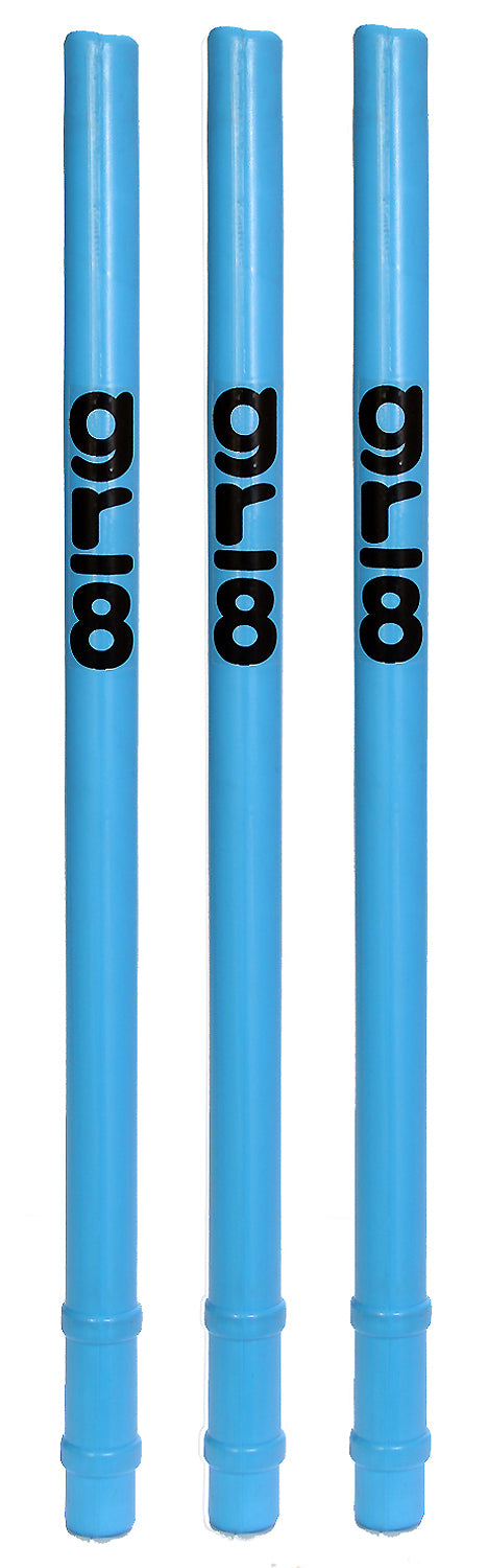 gr8 Heavy Plastic Cricket 3 Stumps Set - 3 Stumps + 2 Bails + 1 Stand (Blue)(Plastic Wicket Set)